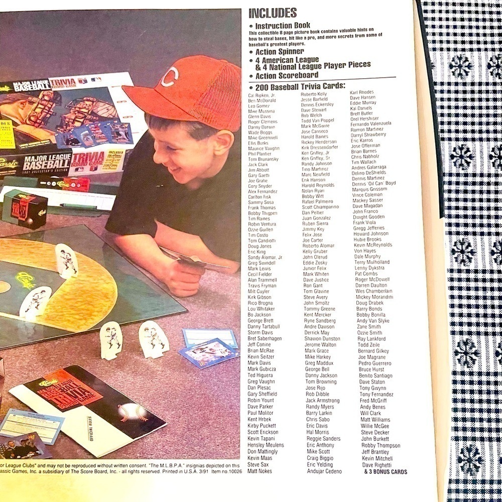 1991 Classic Limited Edition MLB Baseball Trivia Board Game Cards Complete - Picture 10 of 10